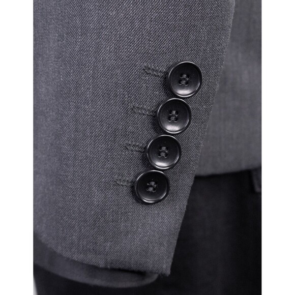 Zara Bazer Mens Sz 36 Solid Gray 2 Button Sport Coat Jacket Blazer Wool Blend - Picture 7 of 14
